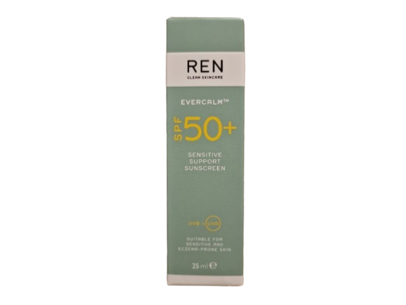 Ren Clean Skincare Evercalm Sensitive Support Sunscreen, SPF 50+, 25 mL