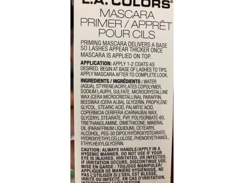L.A Colors Priming Mascara, White Base Primer, 0.22 fl oz