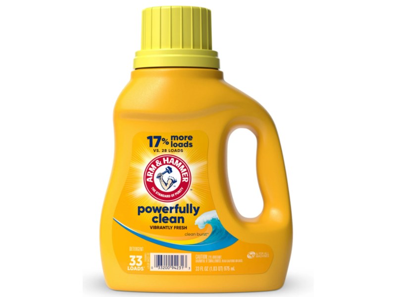 Arm & Hammer Powerfully Clean Liquid Laundry Detergent, Clean Burst, 33 Loads, 33 fl oz/975 mL