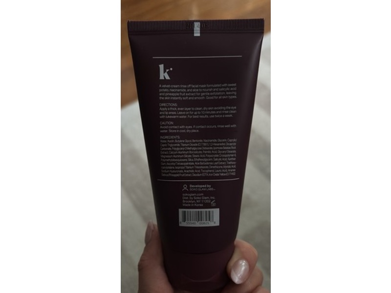 Soko Glam The Klog Sweet Potato BHA Clay Mask, 3.38 fl oz/100 mL