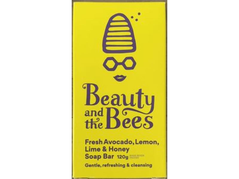 Beauty And The Bees Soap Bar, Fresh Avocado, Lemon, Lime & Honey, 120 g