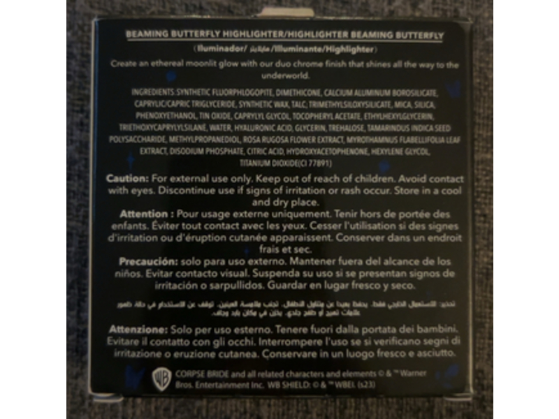 Sheglam Beaming Butterfly Highlighter, Tim Burton's Corpse Bride, 0.18 oz/5.2 g