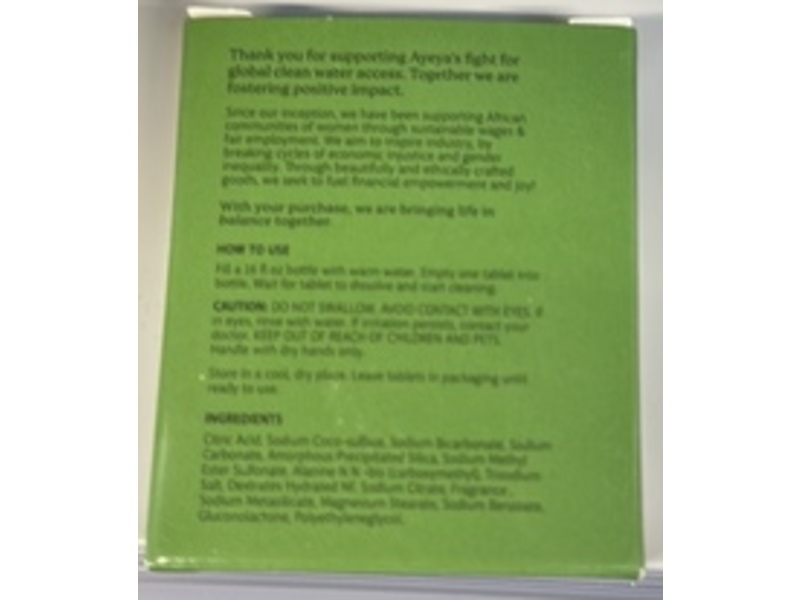 Ayeya Bathroom Cleaner Tablets, Peppermint & Eucalyptus, 0.24 oz/7 g, 2 Count