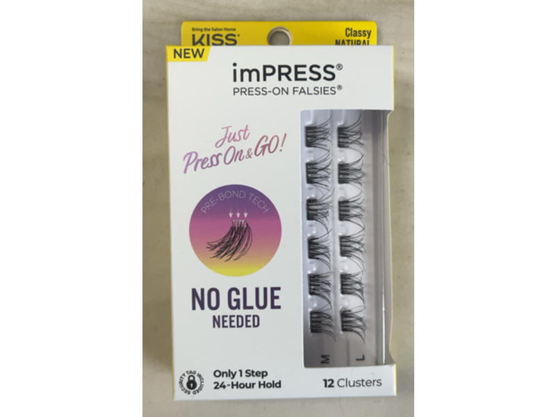 Kiss Impress Press - On Falsies, Classy Natural, 12 Count