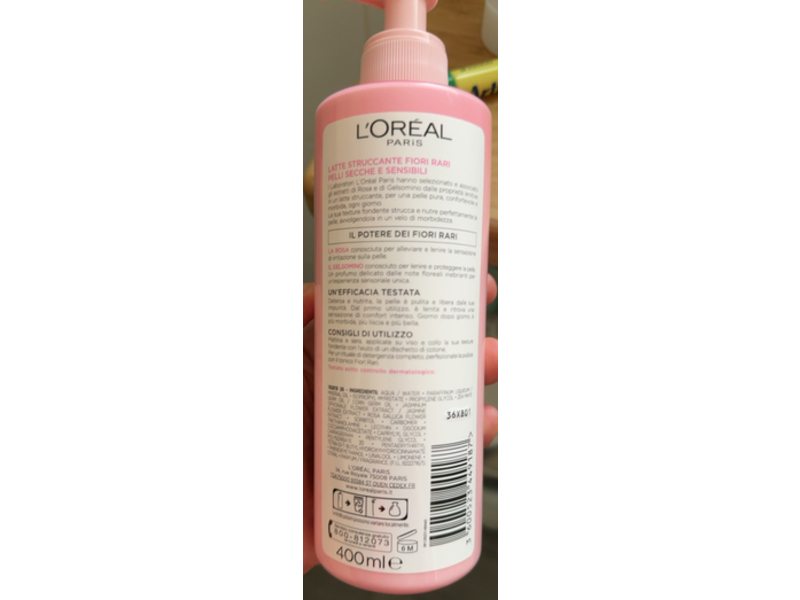 L'Oreal Paris Rare Flowers Cleansing Milk, Rose & Gelsenine, 400 mL