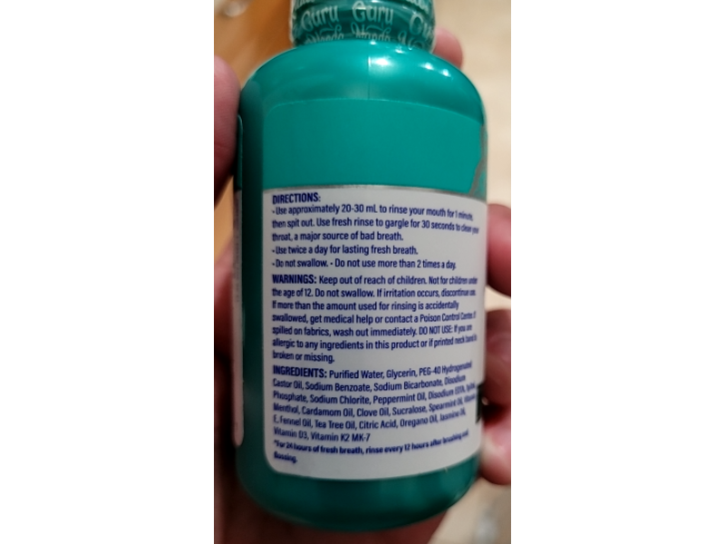 GuruNanda Oral Rinse Fresh Breath Mouthwash, Wild Mint, 3 fl oz/88.7 mL