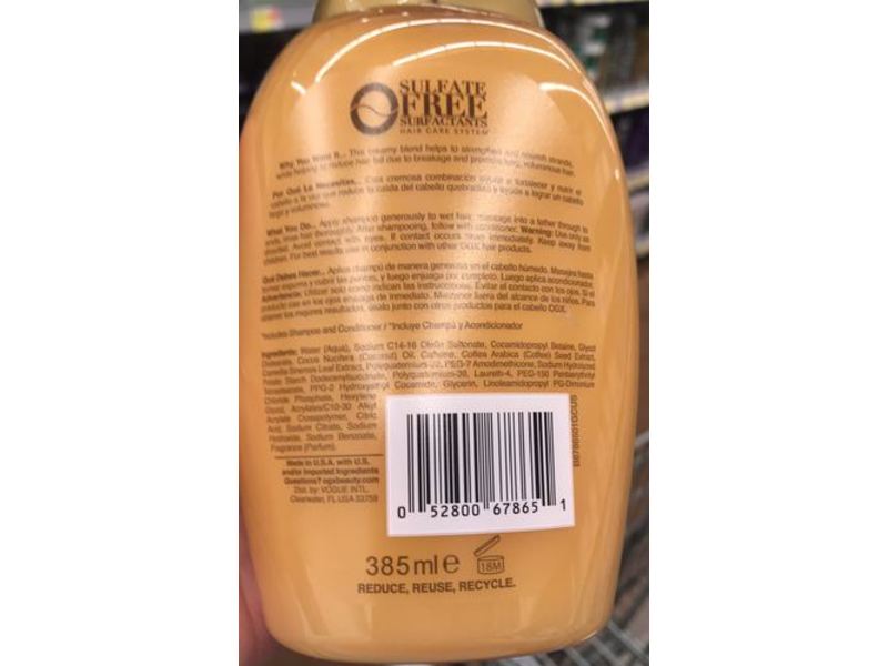 Ogx Anti-Hair Fall + Coconut Caffeine Shampoo, 13 fl oz/385 mL