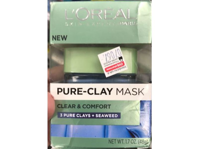 Loreal Paris Pure-Clay Mask, Clear & Comfort, 1.7 oz