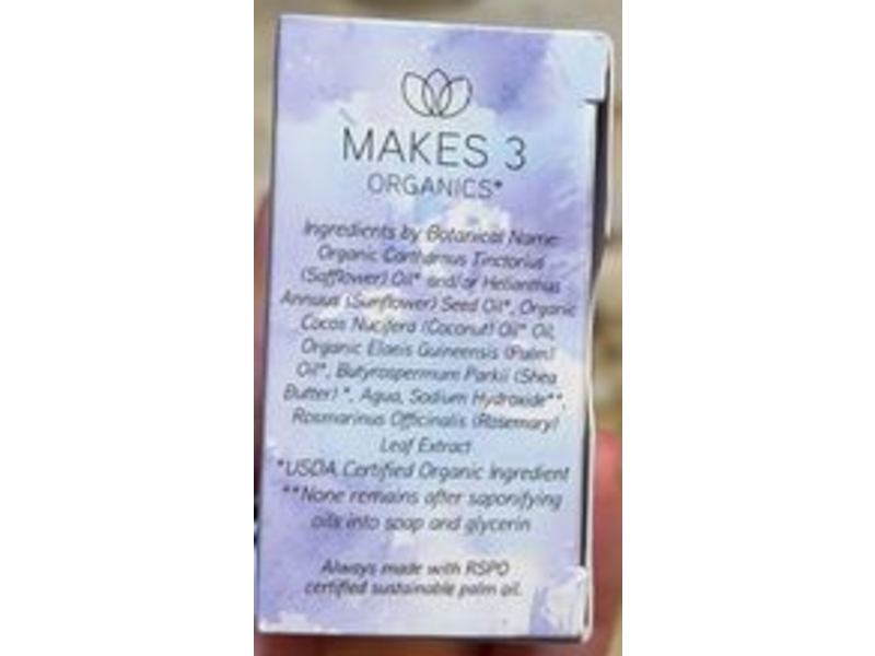 Makes 3 Organics Super Shea Soap Bar, Unscented, 4 oz/113 g