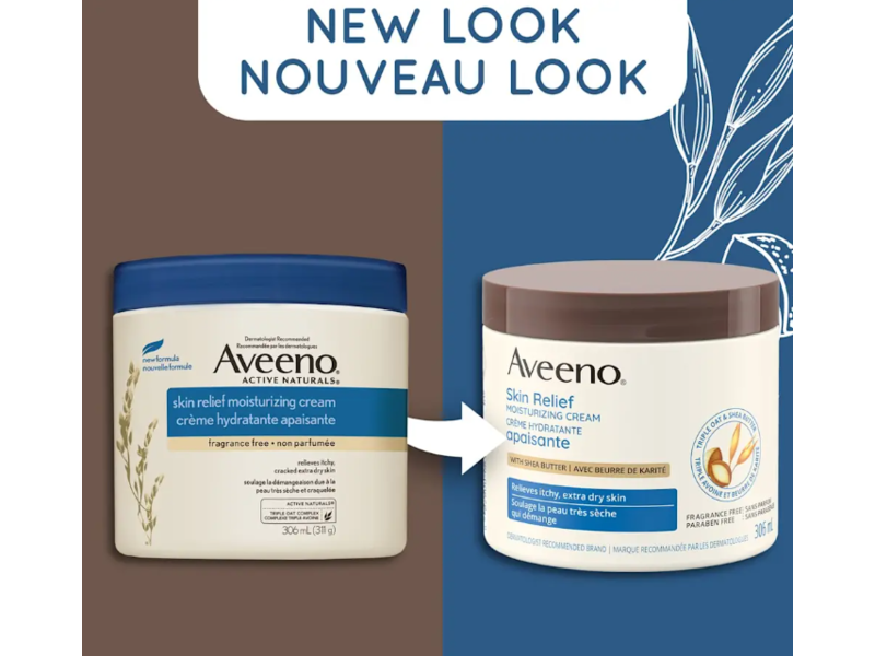 Aveeno Skin Relief Moisturizing Cream, Fragrance Free, 306 mL