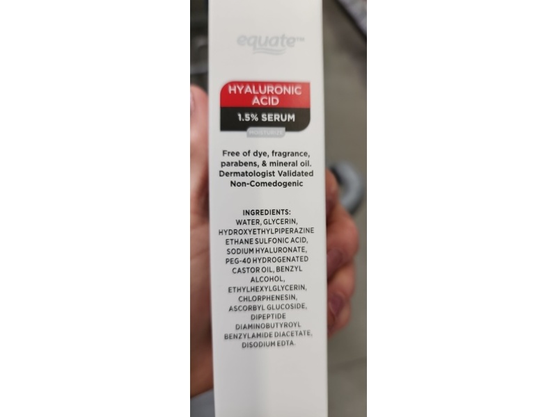 Equate Mosturize Serum, Hyaluronic Acid 1.5%, 1.101 fl oz/30 mL