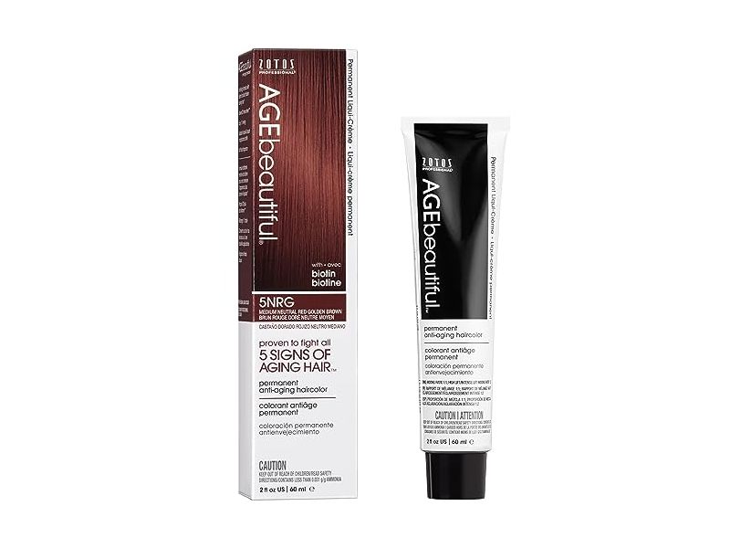 AGE beautiful Permanent Hair Color, 5NRG Medium Neutral Red Golden, 2 fl oz/60 mL