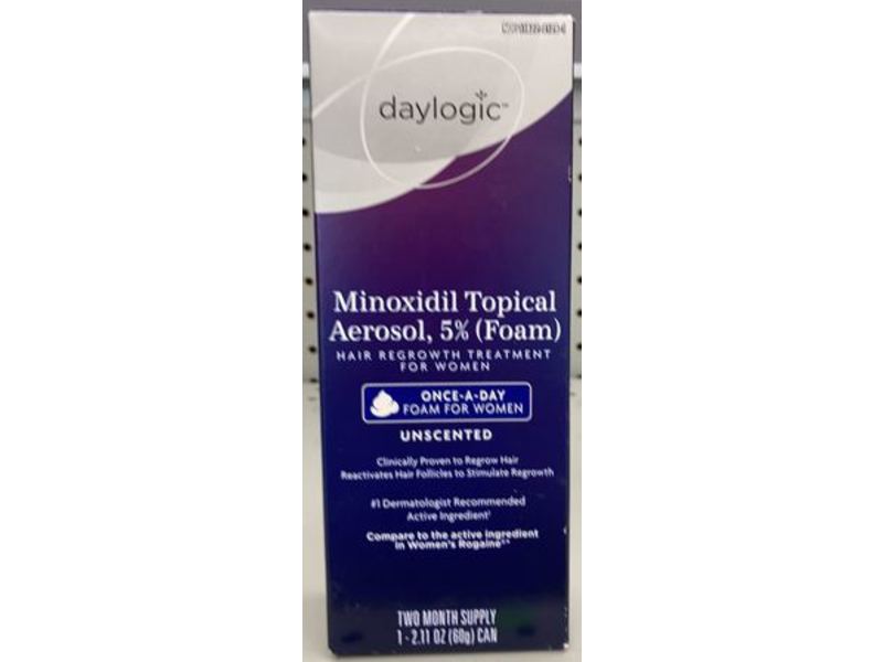Daylogic Minoxidil Topical Aerosol, 5% Foam, Unscented, 2.11 oz/68 g