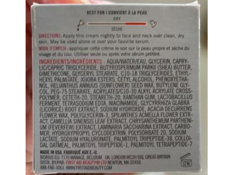 First Aid Beauty Ultra Repair Hydra-Firm Night Cream, Sensitive Skin, 1.7 oz/50 mL