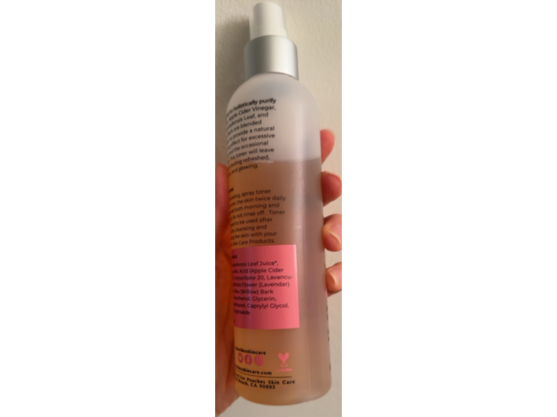Peaches Skin Care ACV Toner, 8 fl oz/236 mL