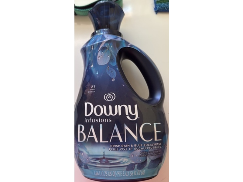 Downy Infusions Balance Fabric Conditioner, Crisp Rain & Blue Eucalyptus, 83 Loads, 56 fl oz/1.66 L