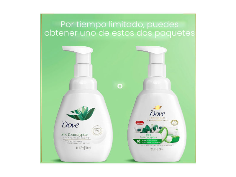 Dove Advanced Care Foaming Hand Wash, Aloe & Eucalyptus 10.1 fl oz / 300 mL