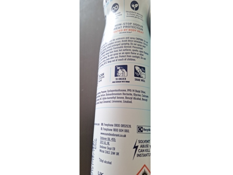 Sure Nonstop Protection Anti-Perspirant, Aqua, 250 mL