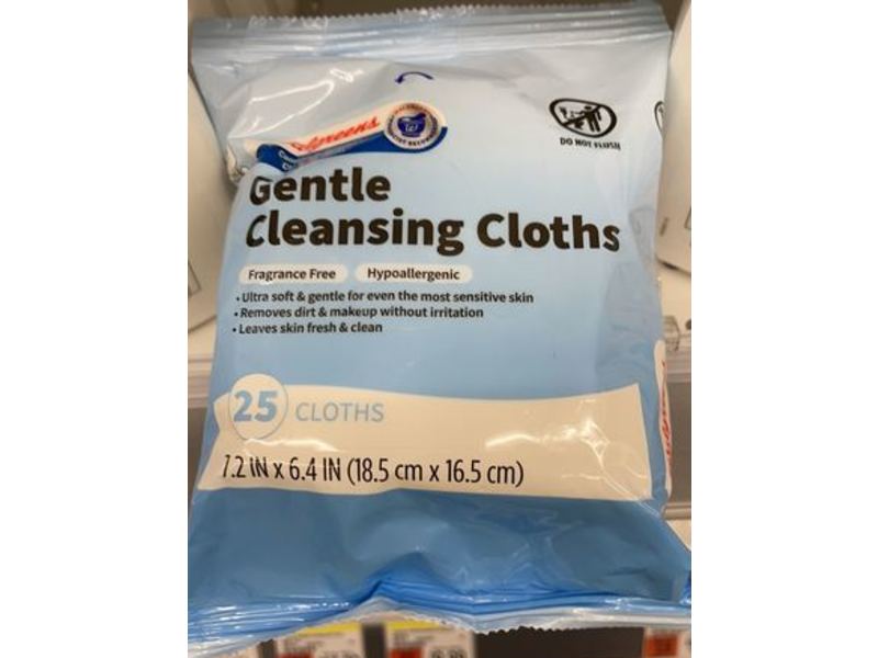 Walgreens Gentle Cleansing Cloths, 25 Count