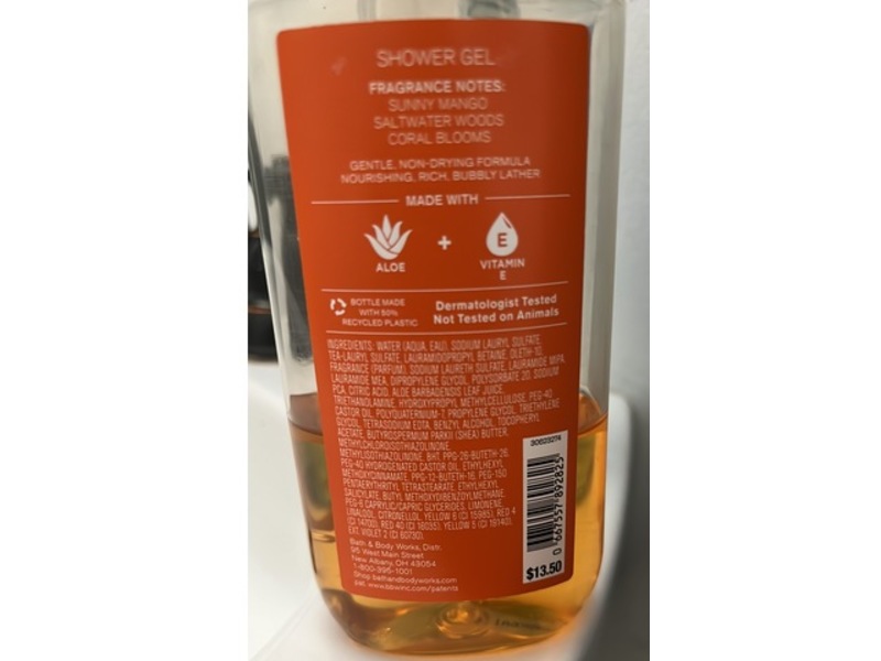 Bath & Body Works Shower Gel, Golden Mango Lagoon, 10 fl oz/295 mL