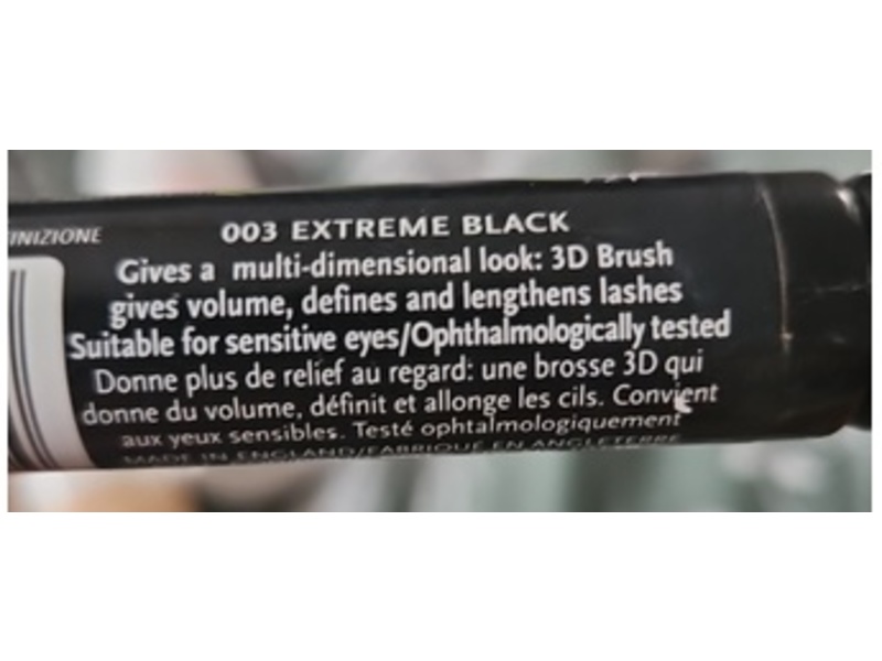 Rimmel London Extra 3D Lash Mascara, 003 Extreme Black, 0.27 fl oz/8 mL