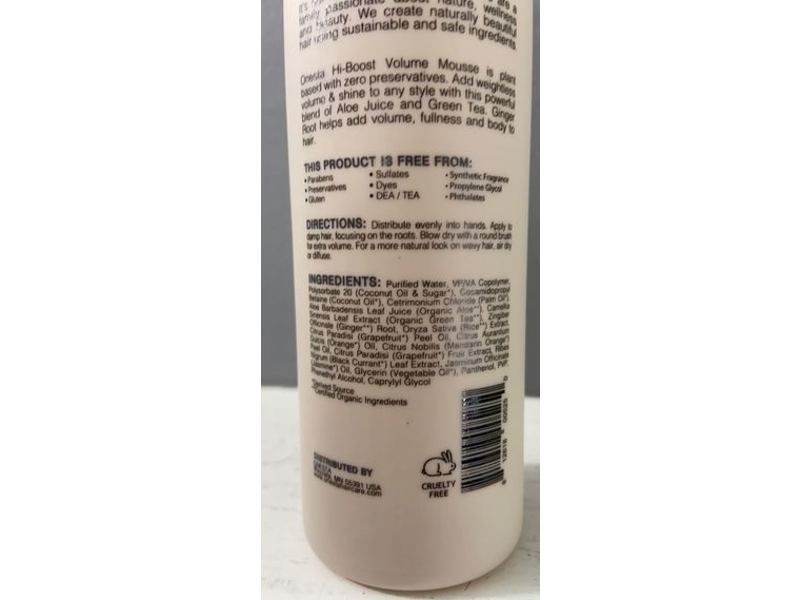 Onesta Hair Care Hi-Boost Volume Mousse, 6.75 fl oz/200 mL