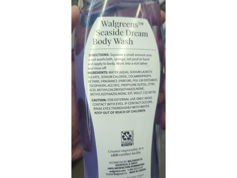 Walgreens Body Wash, Seaside Dream, 15 fl oz/444 mL