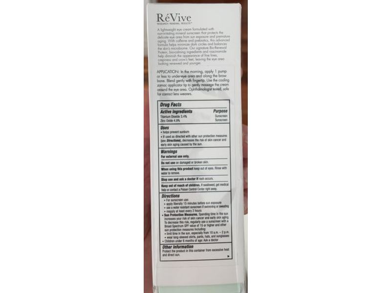 Revive Sensitif Eye Cream, SPF 30, 0.5 fl oz/15 mL
