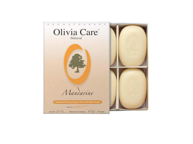 Olivia Care Natural Moisturizing Bath Soap, Mandarin, 20 oz/567 g, 4 Bars