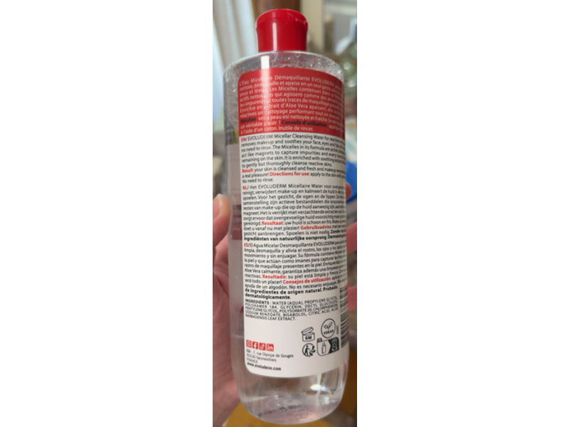 Evoluderm Reactive Skins Micellar Cleansing Water, 16.9 fl oz/500 mL