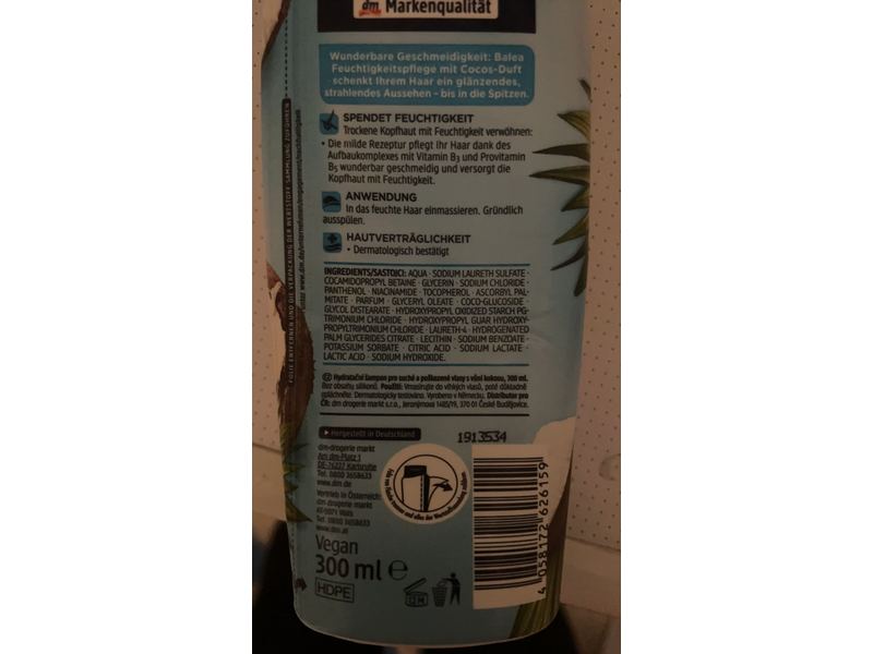 Balea Shampoo, coconut scent, 300 mL