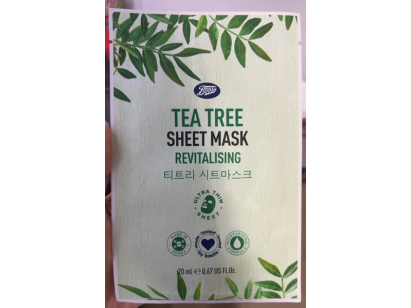 Boots Revitalizing Sheet Mask, Tree Tea, 0.67 fl oz/20 mL