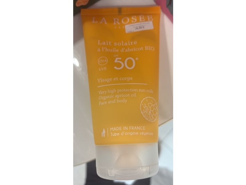 La Rosee Face And Body Sun Milk, SPF 50+, Apricot Oil, 5.07 fl oz/150 mL