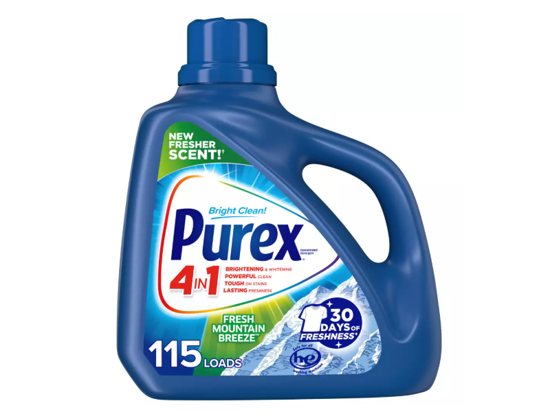 Purex 4 In 1 Concentrated Detergent, Fresh Moutain Breeze, 115 Loads, 150 fl oz/4.43 L