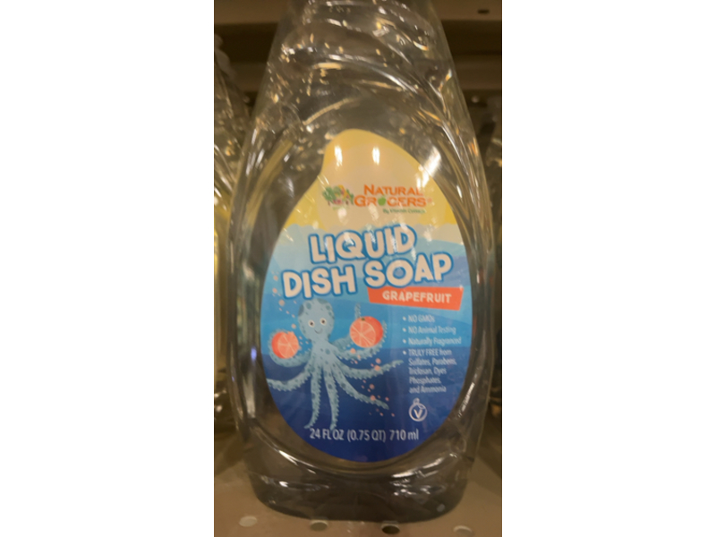 Natural Grocers Liquid Dish Soap, Grapefruit, 24 fl oz/710 mL