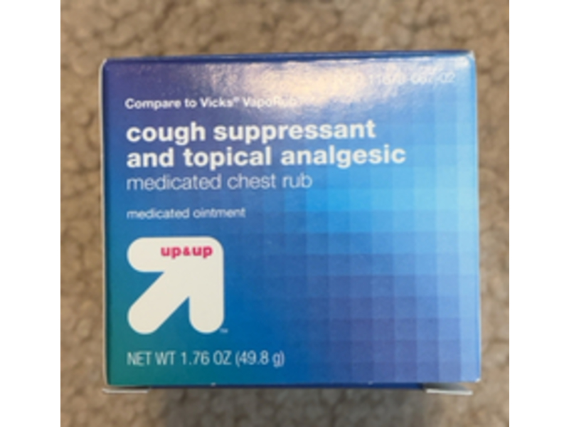 up&up Cough Suppressant & Topical Analgesic Medicated Chest Rub Ointment, 1.76 oz/49.8 g