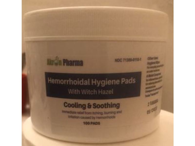 Akron Pharma Hemorrhoidal Hygiene Pads, Cooling & Soothing, 100 Count