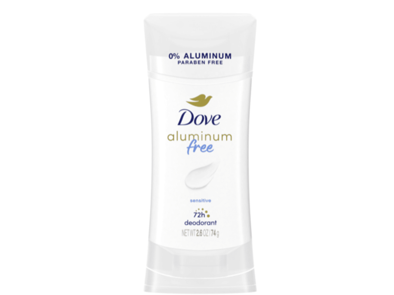 Dove Aluminum Free Deodorant, Sensitive, 2.6 oz/74 g, Pack Of 3