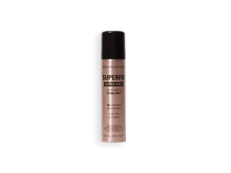 Revolution Superfix Ultra Matte Fixing Mist, Super Hold, Aloe Vera & Vitamin E, 2.53 fl oz/75 mL