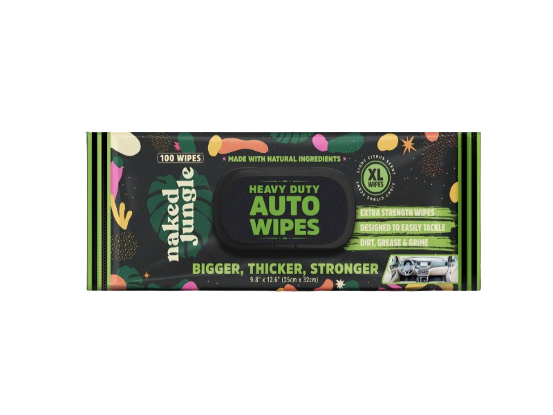 Naked Jungle Heavy Duty Auto Wipes, 100 Wipes
