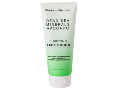 Vitamins & Sea Beauty Purifying Face Scrub, Dead Sea Minerals Avocado, 5.1 fl oz/150 mL