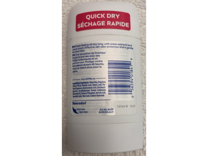 Nivea Natural Comfort Deodorant Stick, Infini Fresh, 50 mL