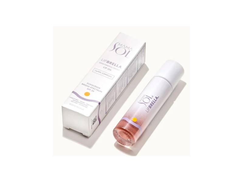 Mama Sol LipBrella Mineral Tinted Lip Oil, SPF 20, Shine, 0.25 fl oz/7 mL