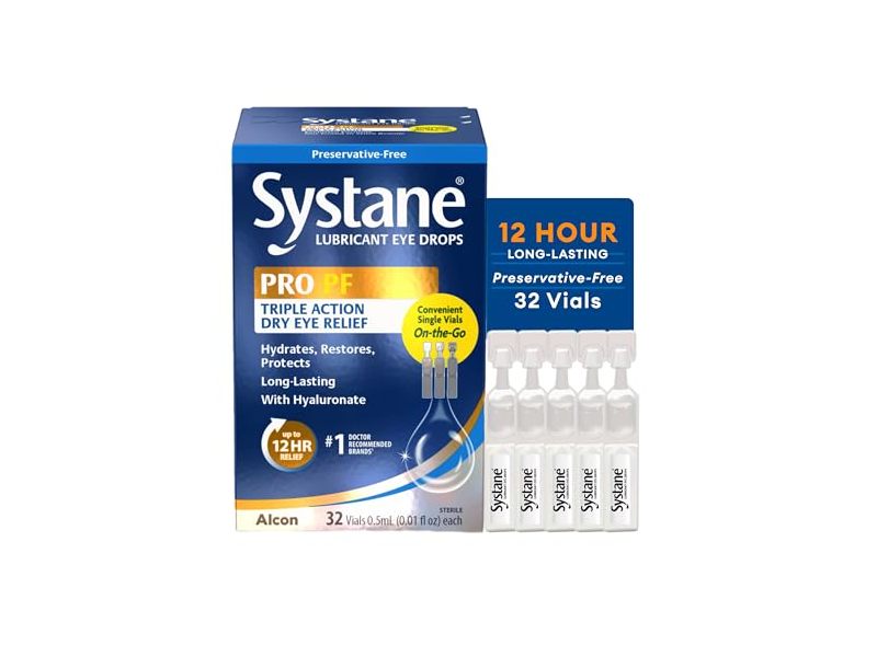Systane Lubricant Eye Drops, Pro PF, 0.01 fl oz/0.5 mL, 32 Count