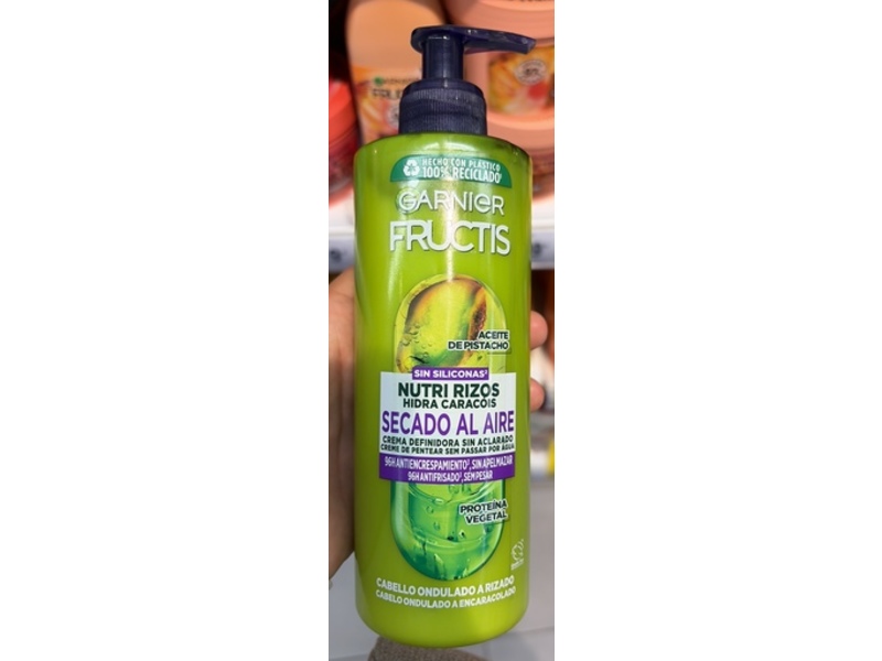 Garnier Fructis Nutri Curls Air-Dry No Rinse Styling Cream, Pistachio Oil, 400 mL