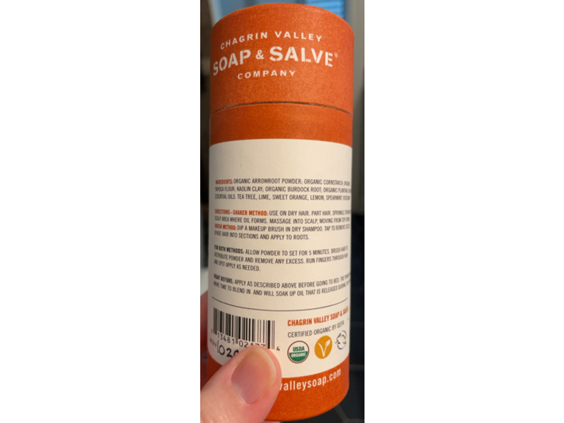 Chagrin Valley Soap & Salve Co Dry Shampoo, Citrus Mint Scent, 4.5 oz/128 g