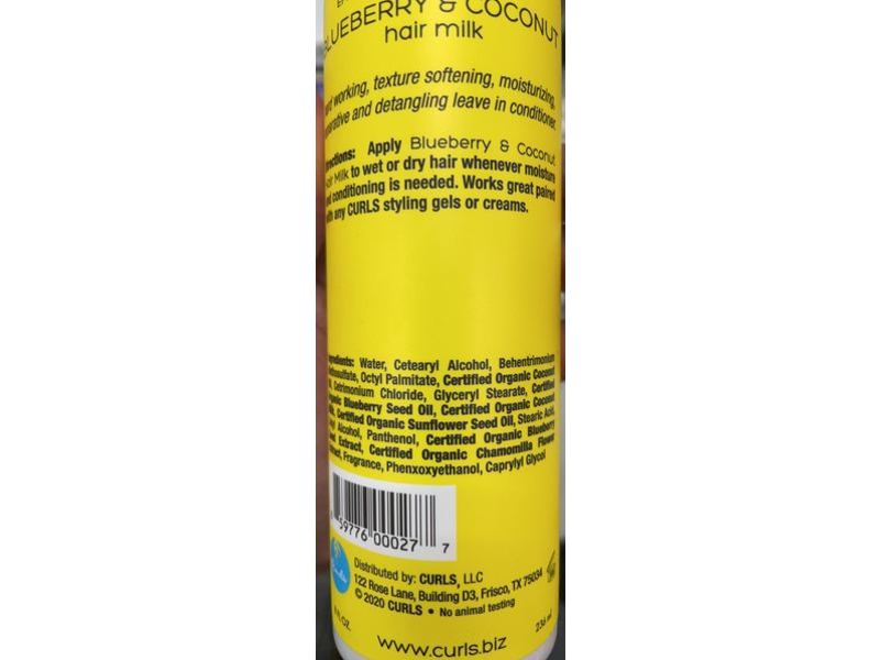 Curls Blueberry & Coconut Hair Milk, 8 fl oz/236 mL