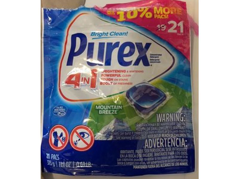 Purex Brightening Powerful Clean, Mountain Breeze, 11.1 oz/3.15 g, 21 Pacs