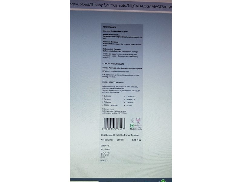 Bare Anatomy Ultra Smoothing Shampoo + Hair Mask + Serum Kit