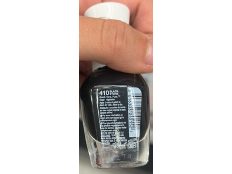 Sally Hansen Good.Kind.Pure Nail Polish, 410 Black Stone, 0.33 fl oz/10 mL